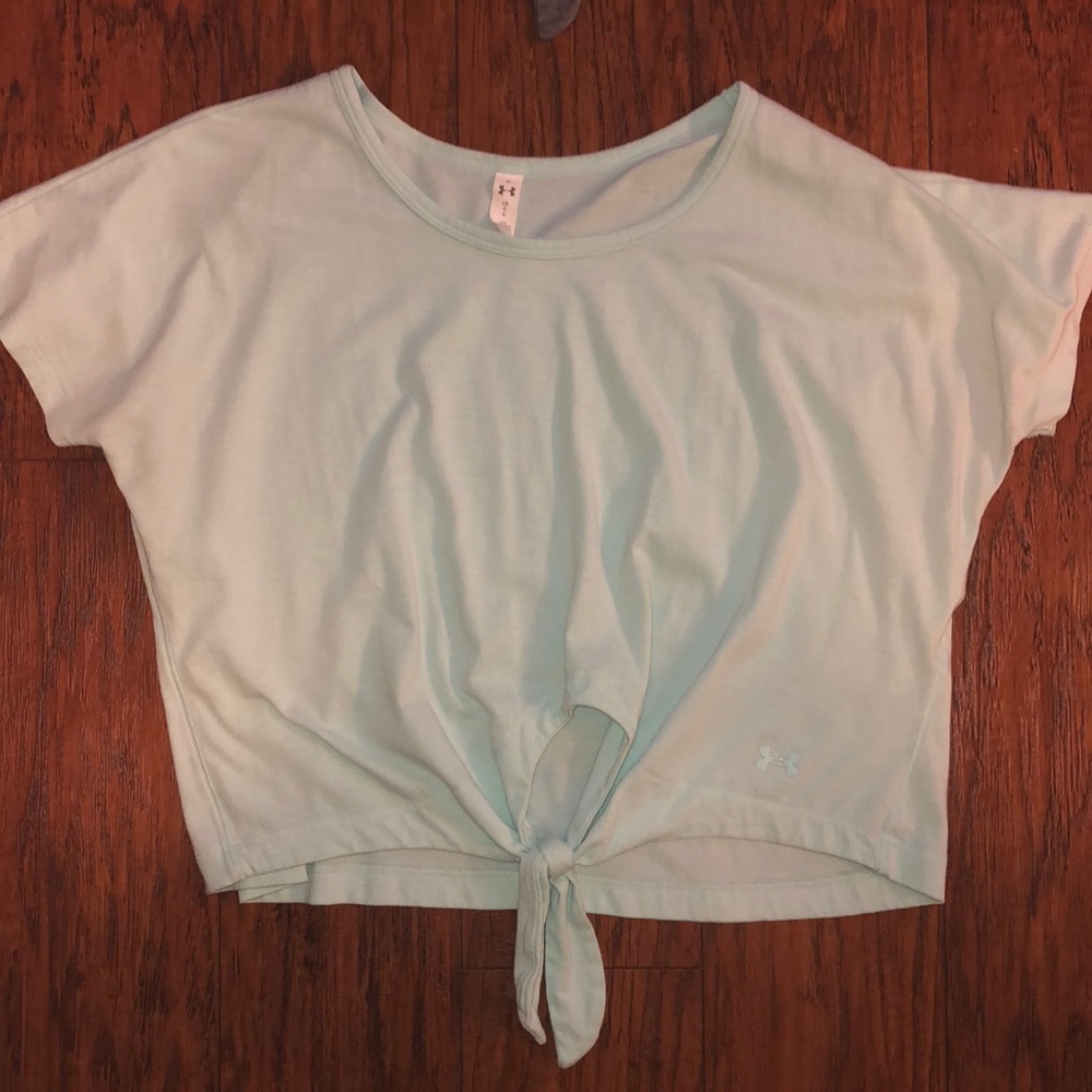 Super Cute Front Tie Workout Crop Mint Color